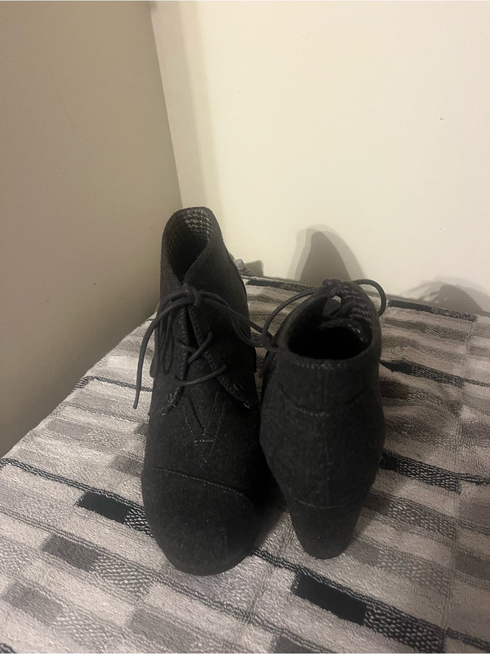 Black Lace-Up Ankle Boots